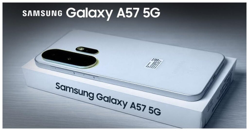 Samsung Galaxy A57 official renders showing triple-camera setup and large display