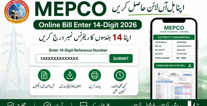 Check MEPCO Online Bill Enter 14-Digit