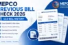 MEPCO Previous Bill Check 2026