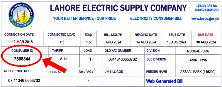 where to find LESCO Customer ID